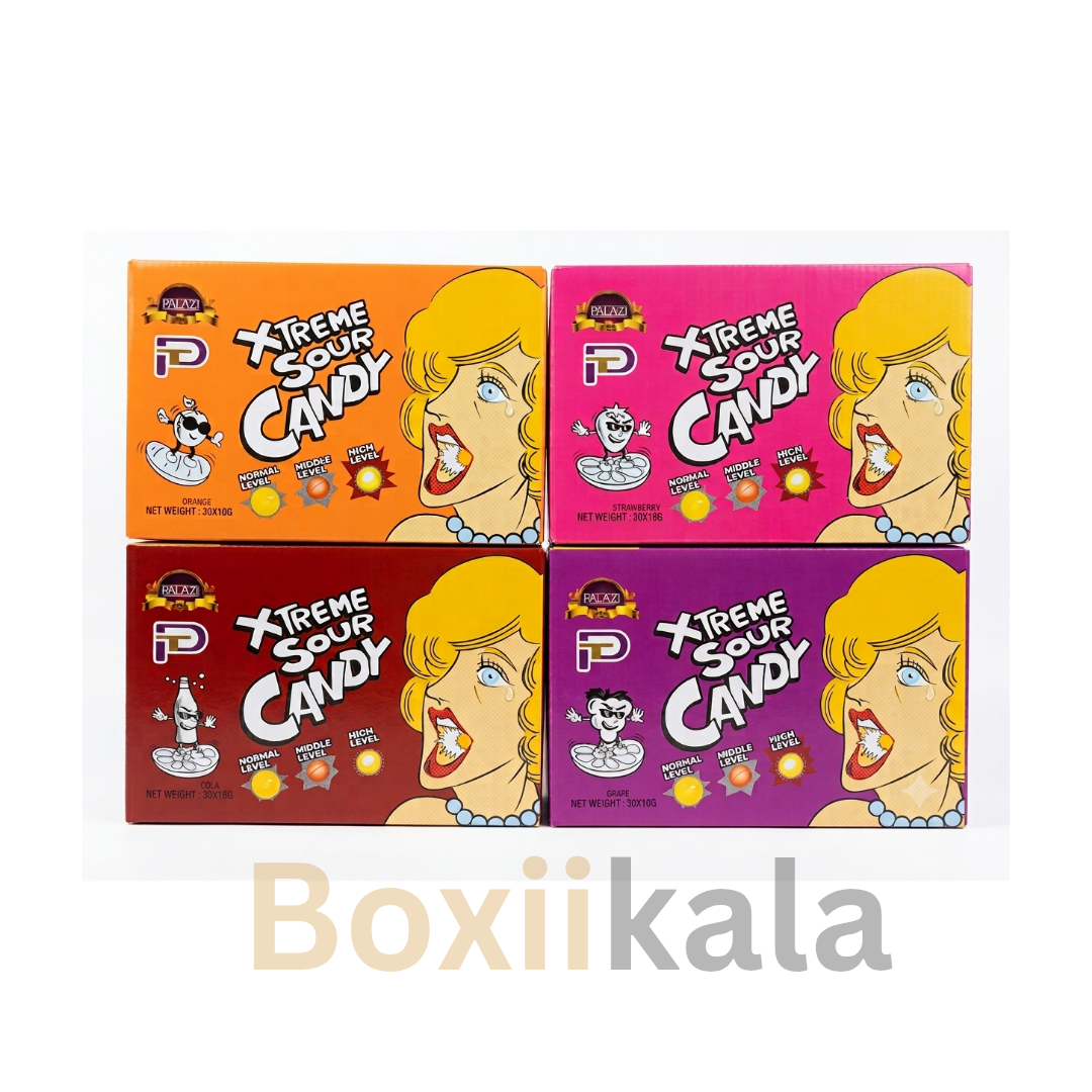 آبنبات ترش پالازی 18گرم کارتن 12بسته 30عددی