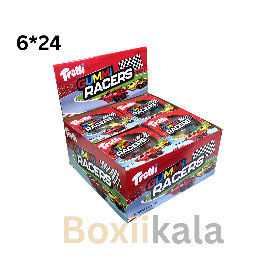 پاستیل ترولی ماشینی 22گرم کارتن 6بسته 24عددی