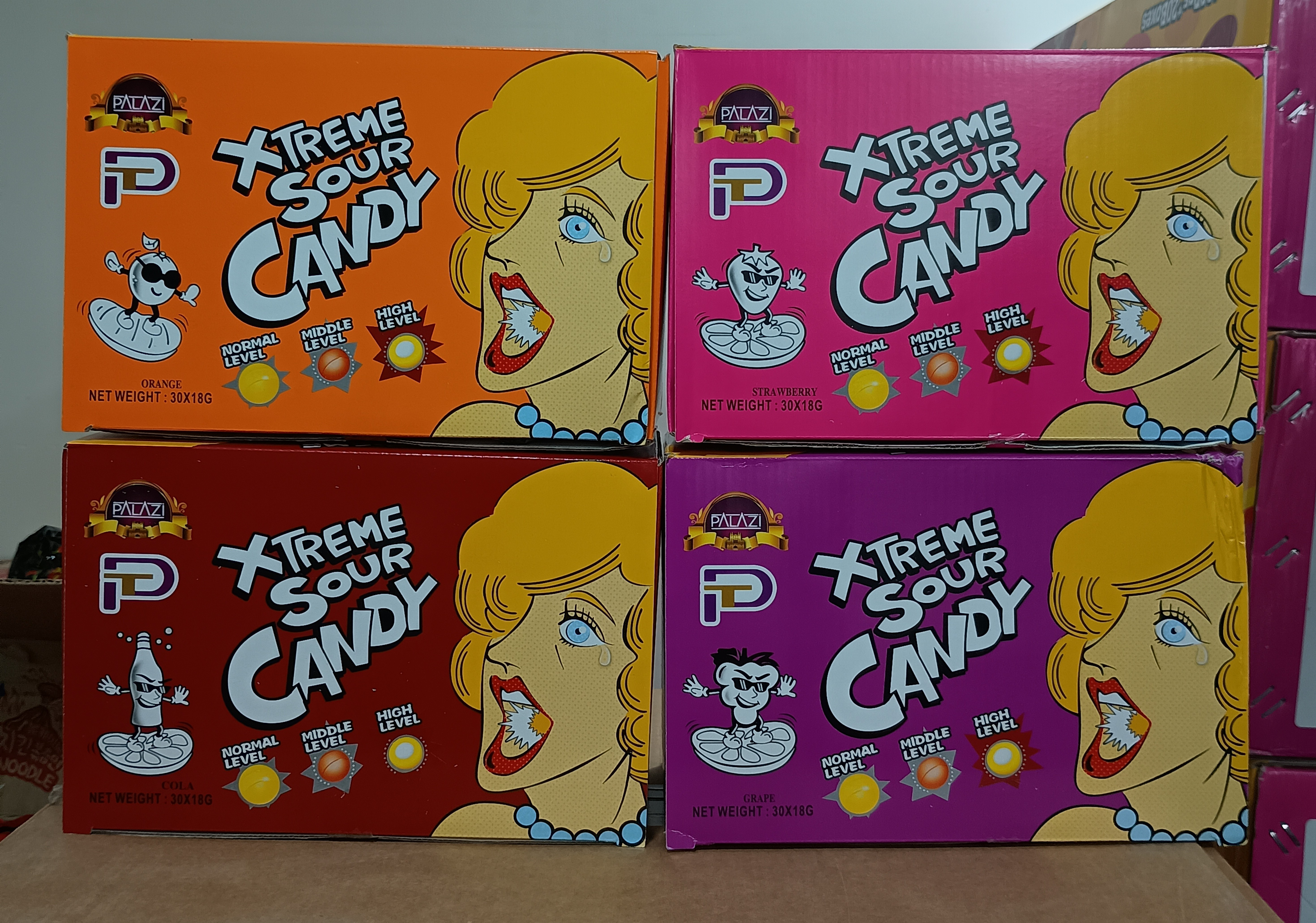 آبنبات ترش پالازی 18گرم کارتن 12بسته 30عددی