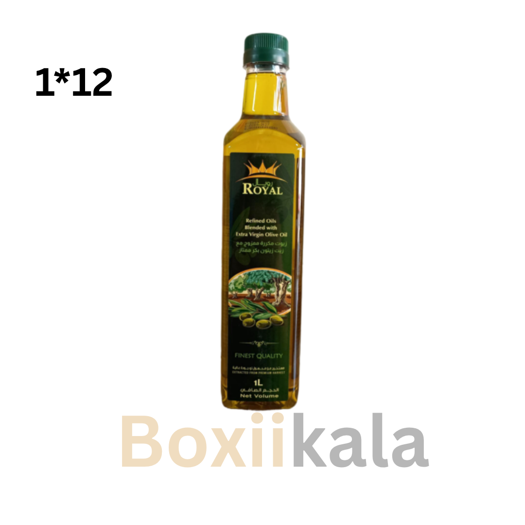 روغن زیتون ۱لیتری رویال بطری کارتن ۱۲ عددی