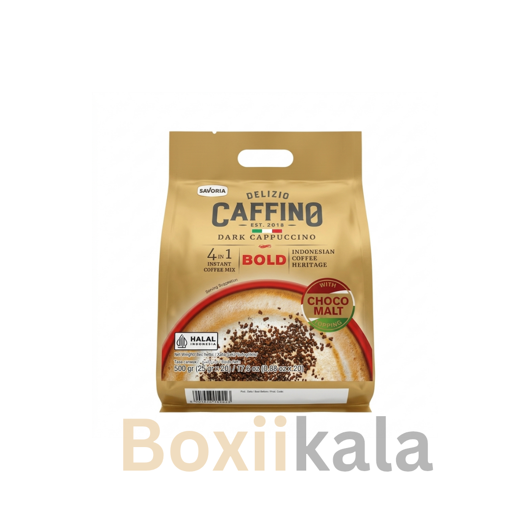 کاپوچینو دارک دلیسیو کافینو دارک کارتن ۱۲بسته20 عددی