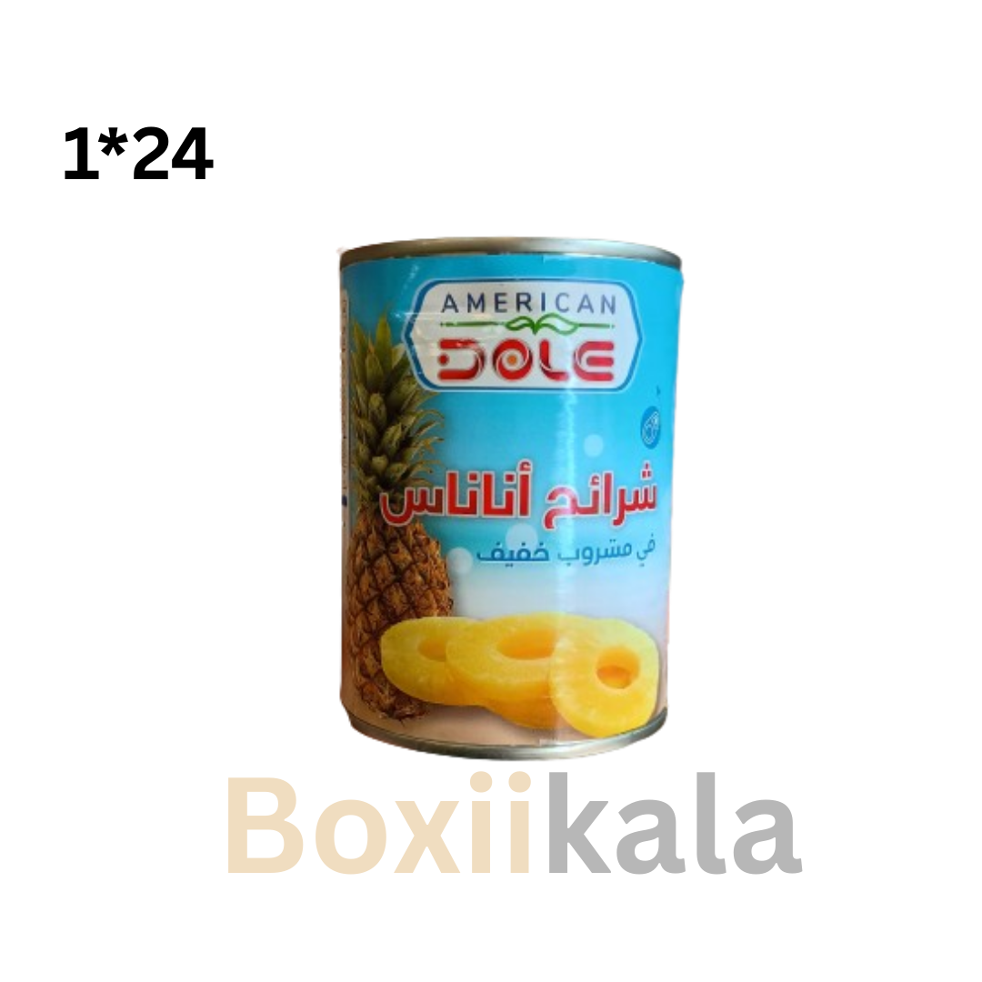 کمپوت آناناس امریکن دول 565گرم کارتن 24عددی